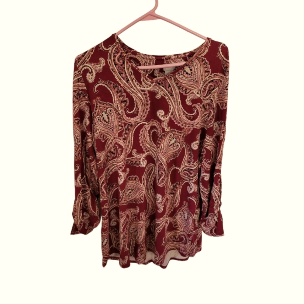 CHICO'S Pullover top with adjustable sleeves